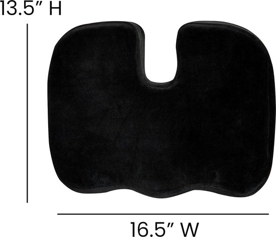 Coussin d'assise pour chaise de bureau - Mousse à mémoire de forme certifiée CertiPUR-US - Zwart - Comfort ergonomique