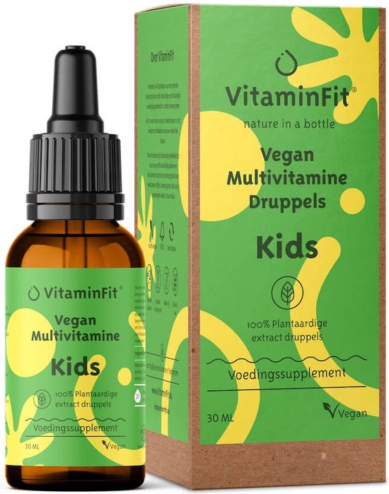 Foto: Vitaminfit multivitamine druppels voor kinderen 100 natuurlijk plantaardig 30 ml vloeibaar