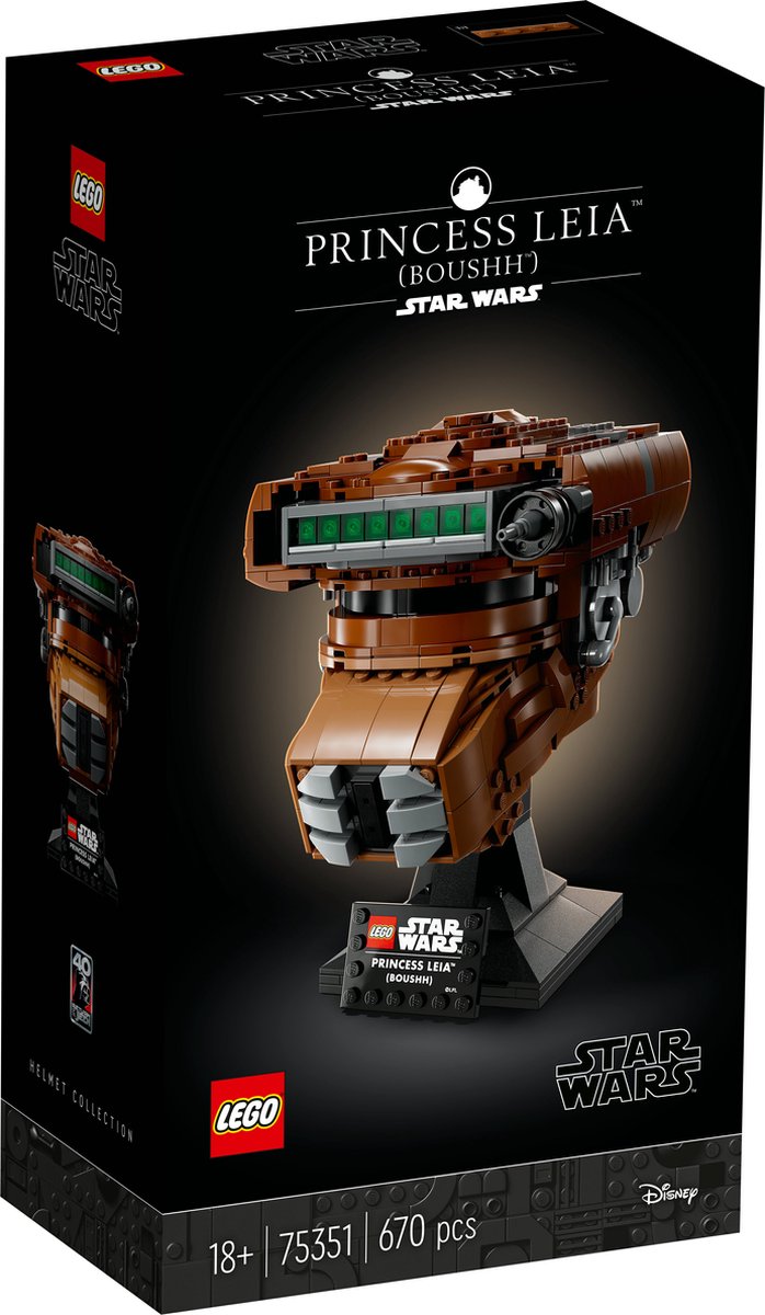 LEGO 75351 Star Wars Prinses Leia (Boushh) Helm Bouwset voor Volwassenen, Fantastisch Cadeau ter Ere van het 40-jarige Jubileum van Return of the jedi, Premiejager Collectie Set 2023