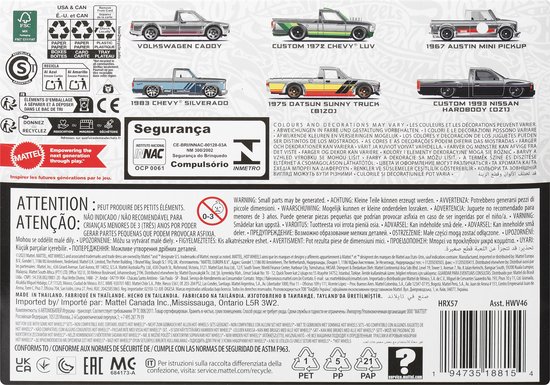 Hot Wheels Zamac Thème 6-Pack