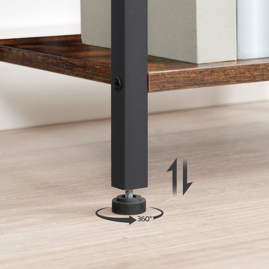 Grote open boekenkast industrieel – 6 planken – Zents XL IN-HOMEXL – 165 cm