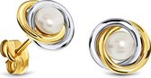 Miore Pure Oorbellen - Gemaakt van 14 Karaat Goud - Met Zoetwaterparels - Handgemaakte Sieraden - Knopjes - Elegante Dames Sieraden - 8.2 mm