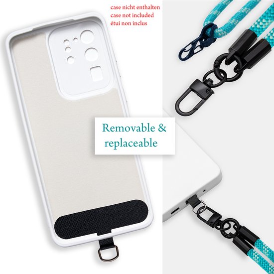 Chaîne de téléphone portable Cadorabo adaptée au Samsung Galaxy Tab 2 (10.1 Zoll) en VERT - JAUNE avec cordon de sangle réglable à accrocher autour du cou