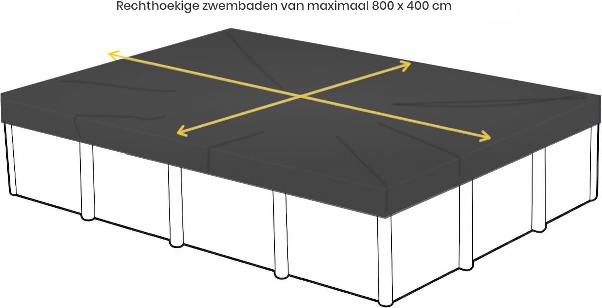 EDG Aqualux - Couverture Solaire Piscine 7.3x3.7m 180µm - Rectangle Tubulaire - Chauffage Eau