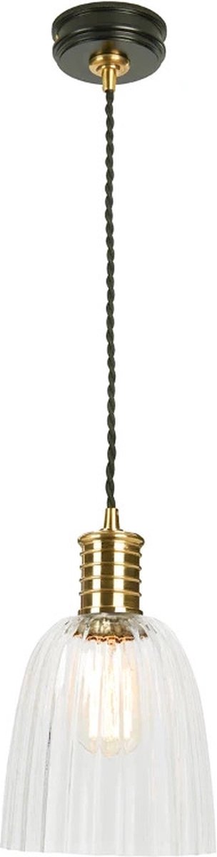 Elstead Lighting LED Hanglamp Douille | 1X E27 Max 60W | Dimbaar | Black/Polished Brass