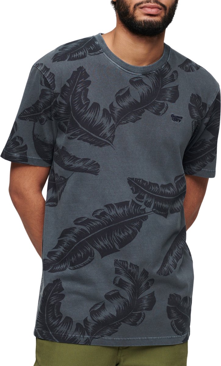Superdry Vintage Overdye Printed Shirt Heren Blauw