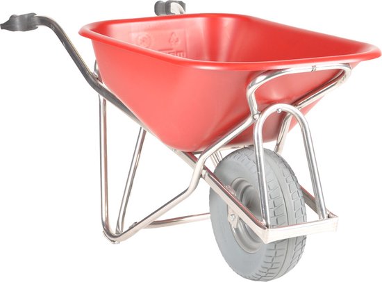 Matador Kruiwagen aluminium,90L Profi-Max Plus hdpe bak rood, extra breed lekvrij van Matador. — afbeelding 2