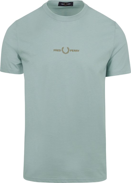 Fred Perry - T-Shirt M4580 Lichtblauw - Heren - Maat L - Slim-fit