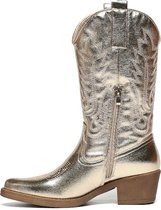 SmileFavorites® Dames Cowboylaarzen met Hak - Goud - Imitatieleer - Maat 36