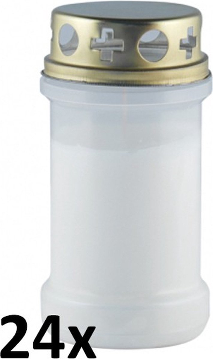 Smulders Deco 24 stuks graflicht wit transparant met regen deksel nr. 3 130/65 (48 uur)