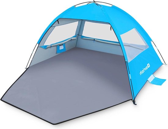 Forceatt Strandtent, draagbare extra lichte strandtent, zonnebescherming voor 2-3 personen, met UV-bescherming 50 , eenvoudige installatie, voor gezin, strand, tuin, kamperen