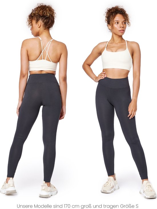 Bellivalini BLV-BLV50-289-LE Dames Leggings - Sport - Vrijetijdsbroek - Lang - Viscose - Sporbroek - Yogabroek - Grafiet - XL