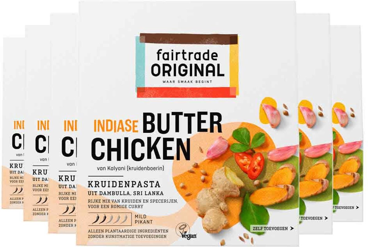 Fairtrade Original Kruidenpasta Butter Chicken - 6 x 70 gr - Voordeelverpakking