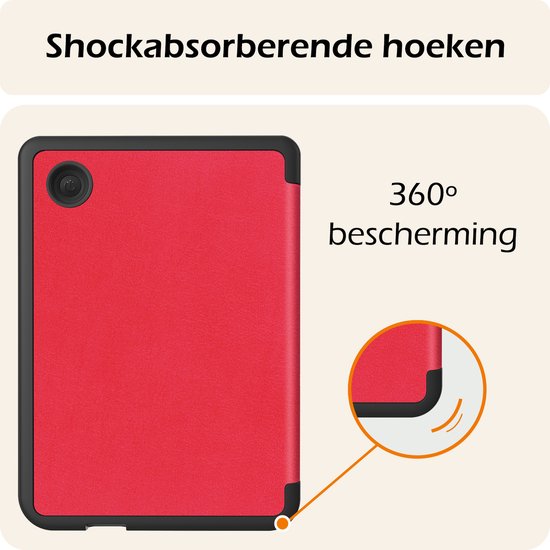 Étui adapté pour Kobo Clara BW Cover Book Case - Étui adapté pour Kobo Clara BW Case Book Cover avec protecteur d'écran - Rouge