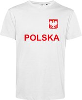 T-shirt Polska | EK 2024 |Polen shirt | Shirt Poolse vlag | Wit | maat XS