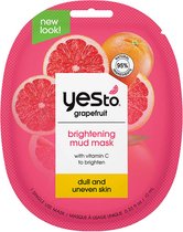 Yes To Grapefruit - Brightening Mud Mask - VEGAN - Doffe en Oneffen huid - Gezichtsverzorging - Gezichtsmasker - 1 Single Use Face Mask - 10 ml
