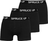 SPRUCE UP - Boxershorts heren - Katoen - Boxershort - Onderbroeken heren - Zwart - Maat XL - 3pack