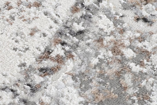 Tapiso Valley Tapis rond beige gris clair à poils courts - 80 x 80 cm