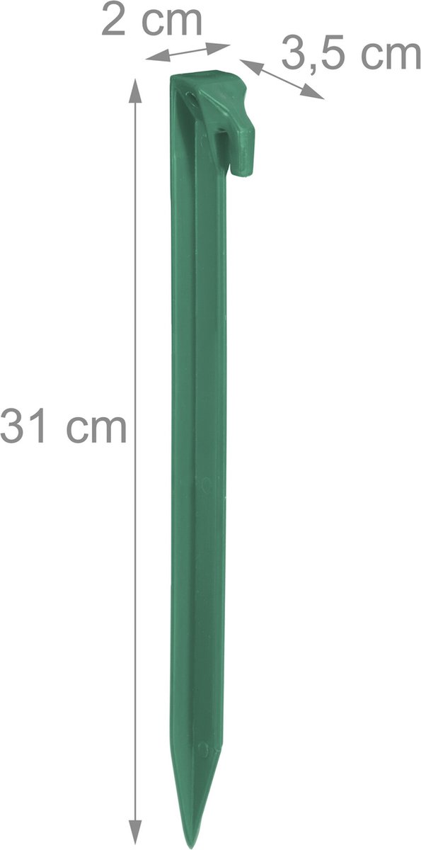 Relaxdays haringen 31 cm - set van 32 stuks - kunststof - lang - voor zachte bodem - groen van Relaxdays — afbeelding 2