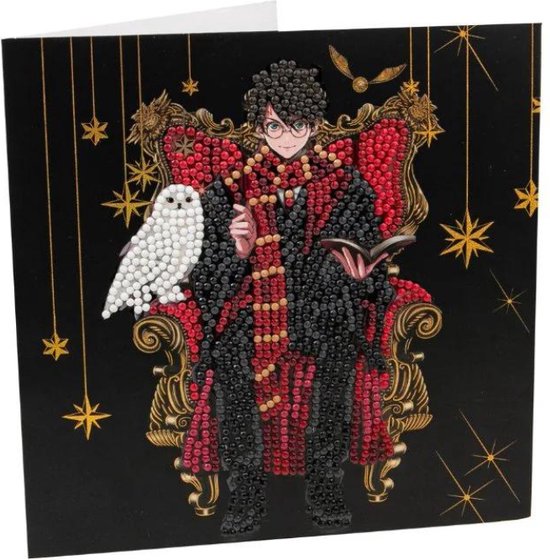 Carte Crystal Art : Warner Brothers : Harry et Hedwige (18x18 cm)