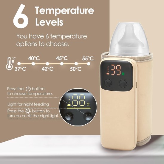 Chauffe-biberon Nomade HOVCEH - Portable, Sans Fil, Avec Batterie 6000mAh Et écran LCD – Idéal Voyages Et Maison - 7