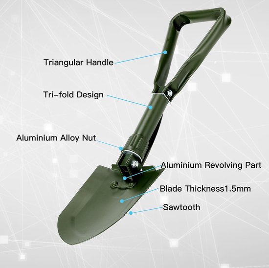 Opvouwbare Survival Schop - Schop 23 IN Camping Schop 50 # High-Carbon Steel - Draagbare Schop Voor Tuin Jacht Wandelen - Vissen Auto Noodgevallen Geschenken Voor Mannen Shoval van Boyisen — afbeelding 5