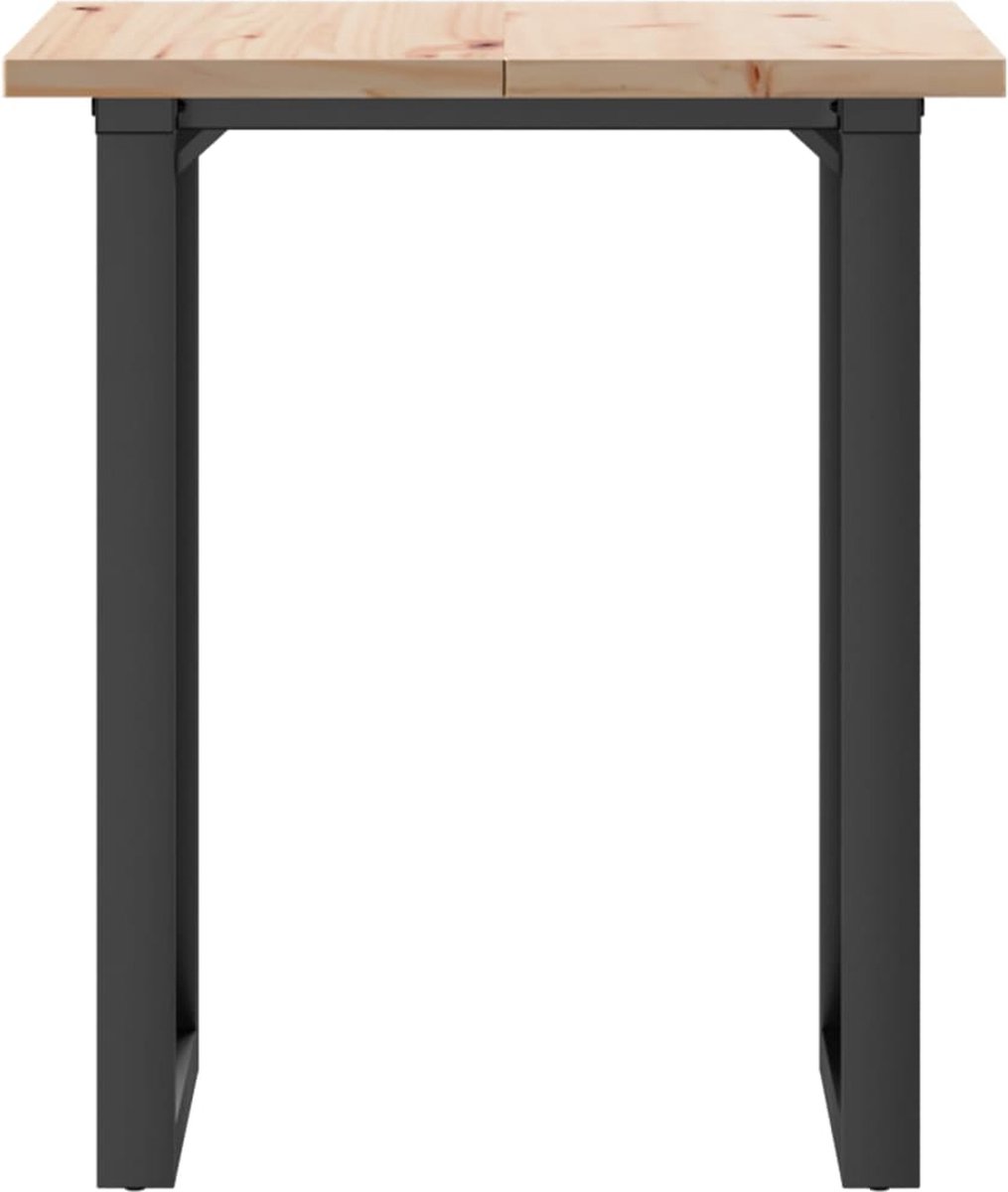 vidaXL Eettafel - O-frame - 70x70x75,5 - cm - massief - grenenhout - en - staal Bruin