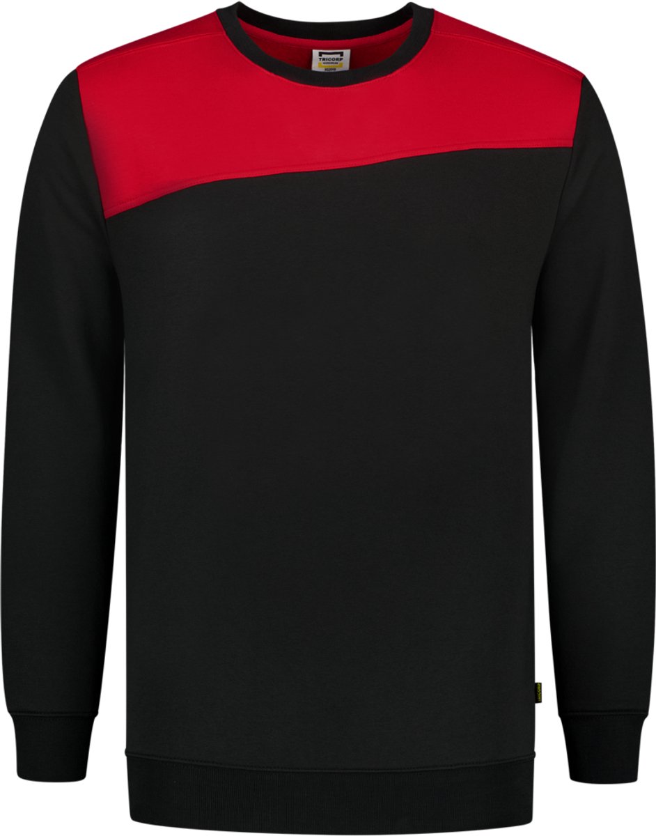 Tricorp 302013 Sweater Bicolor Naden - Zwart/Rood - M