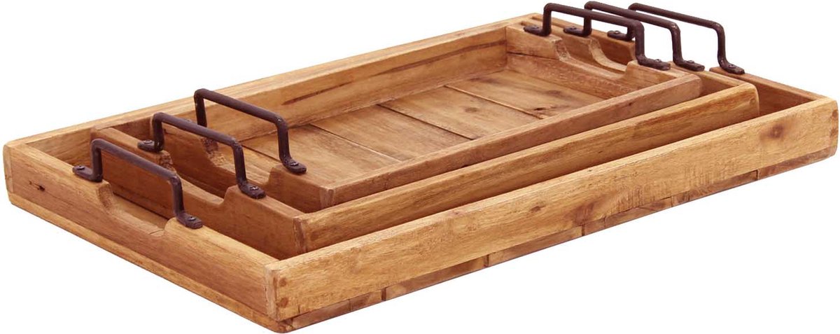 Teak dienblad Gloria set van 3