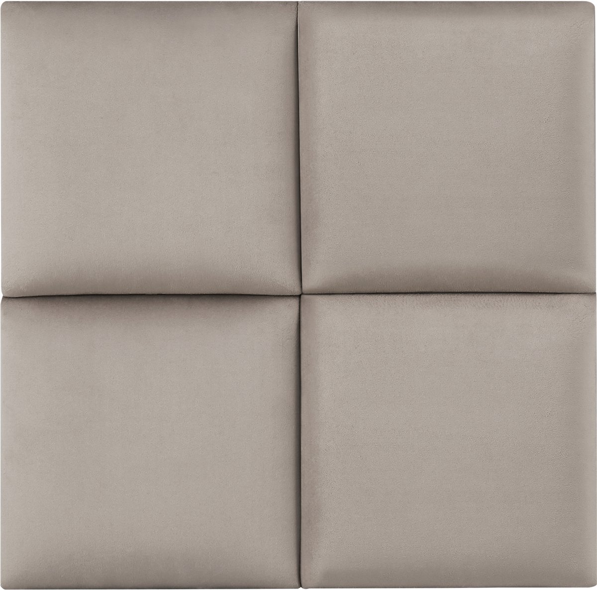 Gestoffeerde wandpanelen Carpino set van 4 fluweel 30x30 cm lichtgrijs [neu.haus]