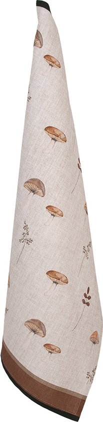 Clayre & Eef Torchon 50x70 cm Beige Coton Champignons Torchon de cuisine