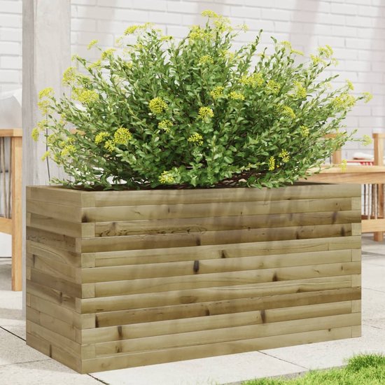 Grote XXL plantenbak van hout, 58 x 58 x 55 cm, geïmpregneerd, met 50