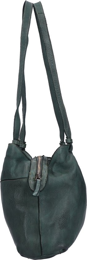 HAROLD'S Cuir Sac à épaule Submarine Shopper Twin Green Vert foncé