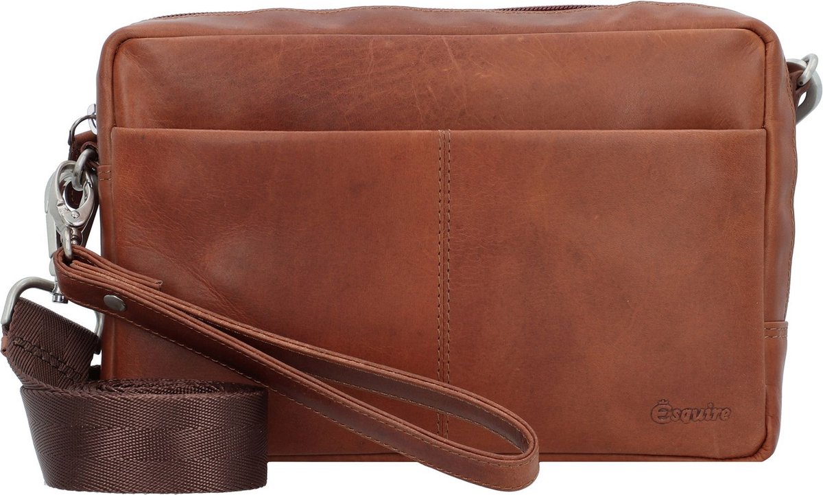 Esquire Polstas Schoudertas Dallas Wristlet Bag Brown Bruine