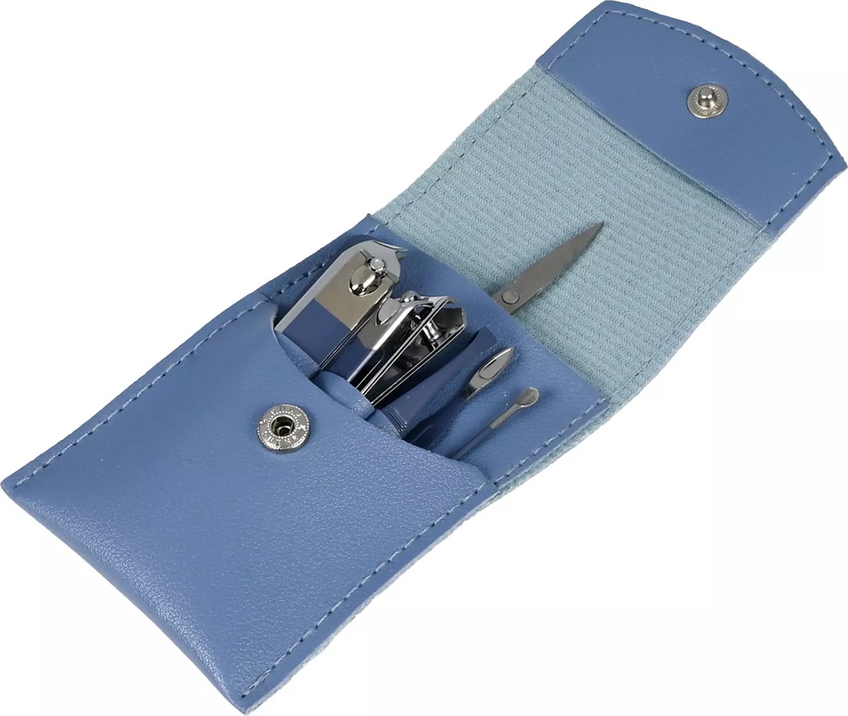 Benson Care Manicure reisset - 7-delig - blauw - incl. etui - RVS - nagel verzorging