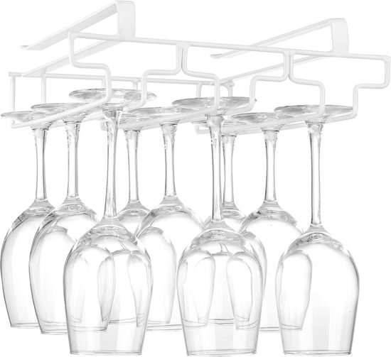 NMDCDH Ondersteboven bar hoog glazen rek met lamp, massief houten wijnrek, bar wijnglazen rek, opknoping houten wijnglazen rek (Kleur: Bruin, Maat: 120 * 35cm