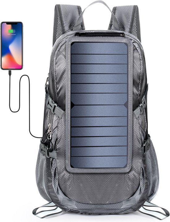 Solar rugtas voor wandelaars - waterbestendig - stevig - comfortabel - lichtgewicht - 30L - multifunctioneel - meerdere compartimenten - grote opbergcapaciteit - draagbaar zonnepaneel -
