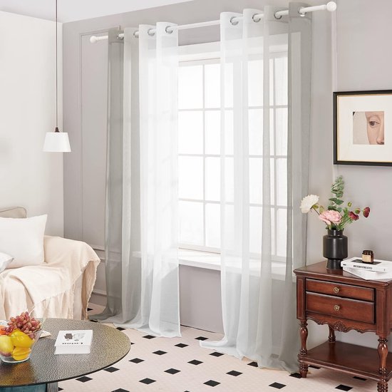 Gardinenbox Voile - Cortina Transparente Con Ojales, 100