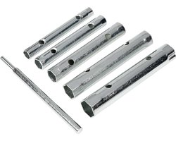 Benson Pijpsleutel set - Verzinkt staal - 8 t/m 17 mm - 5-delig - Inclusief wringijzer