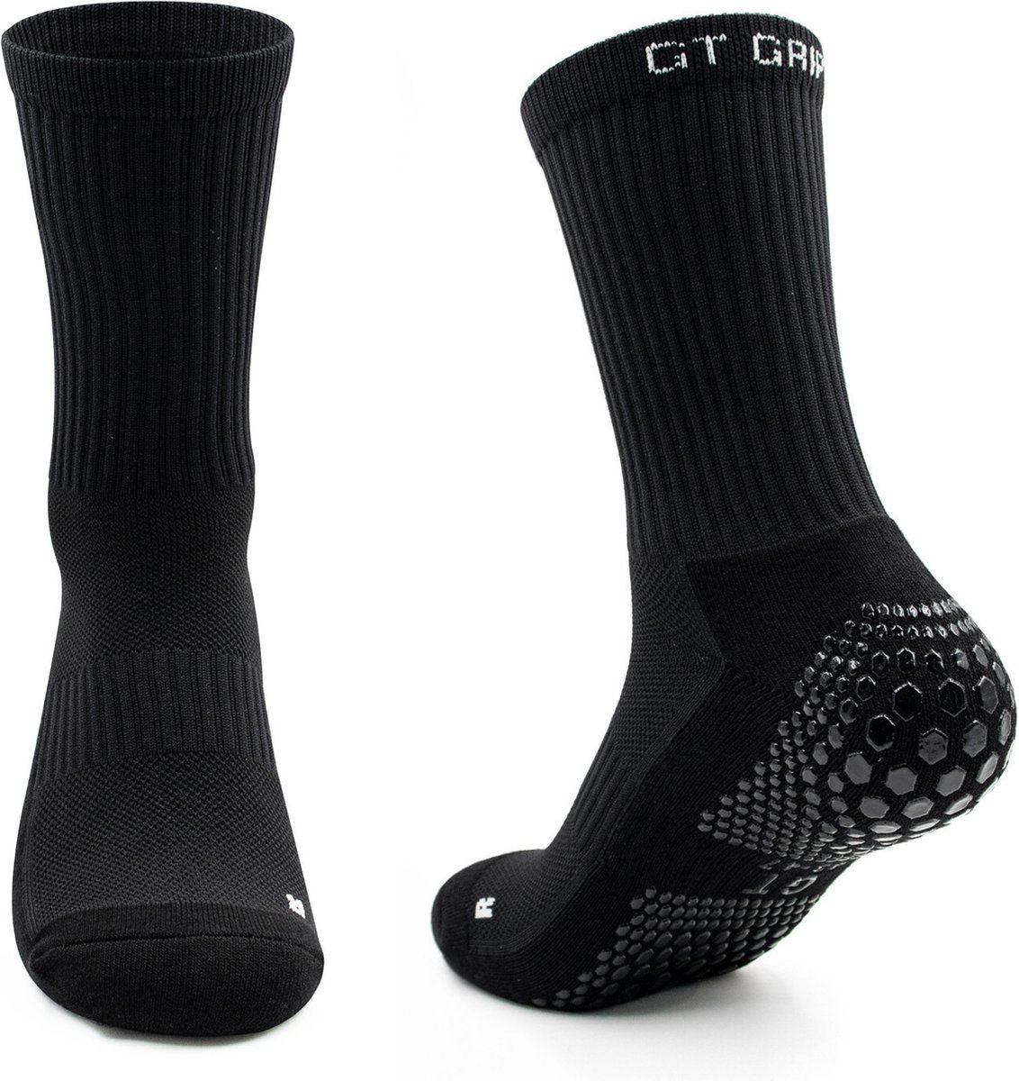 GT GRIP Socks - Gripsokken - Premium - 1 paar - Zwart - Sportsokken - Voetbal gripsokken - Basket gripsokken - Padelsokken - Maat 38-42