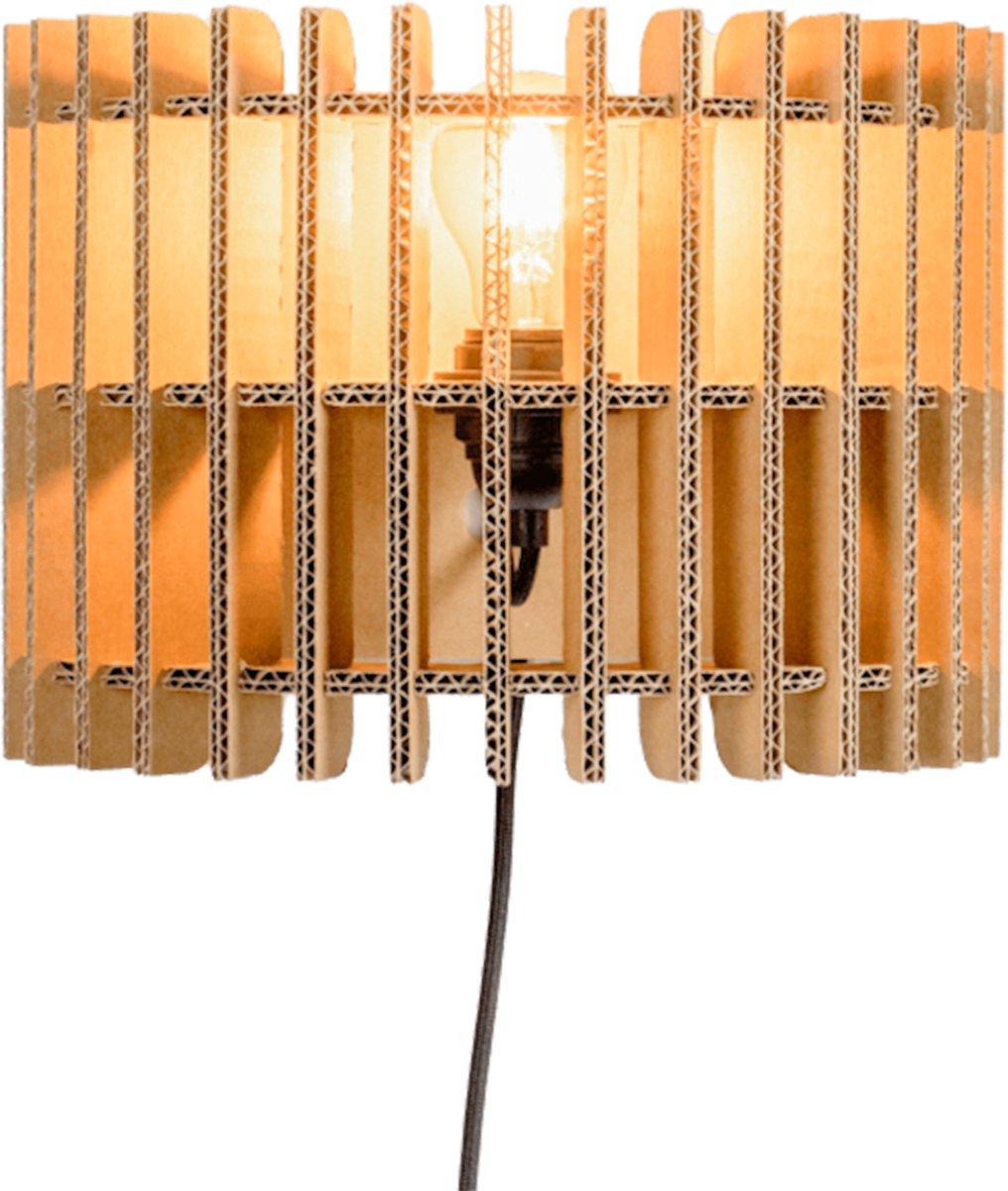 Kartonnen delft wandlamp - Te monteren met spijkertje | E27 - Kartent