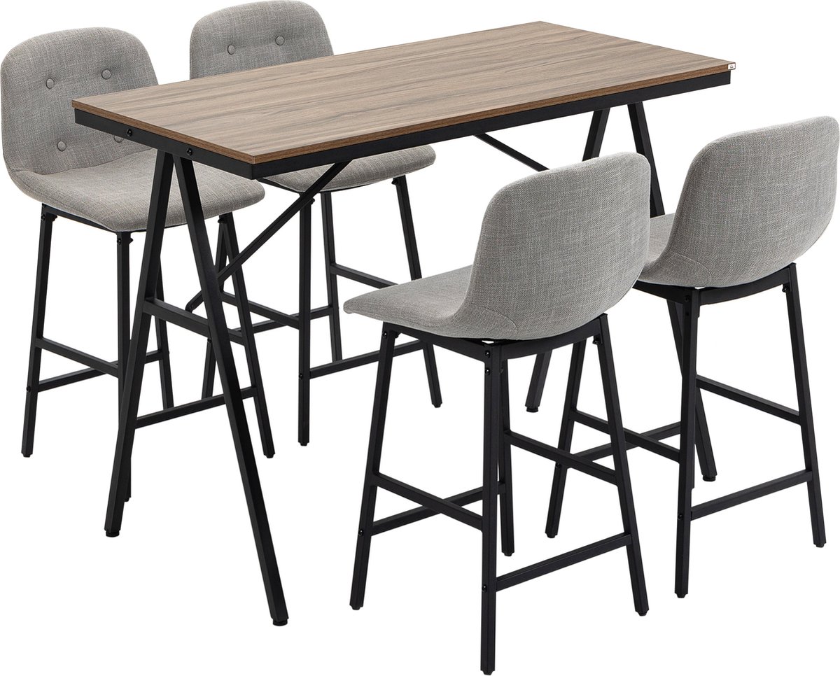 HOMCOM Bartisch-Set mit Fußstütze 835-875V00