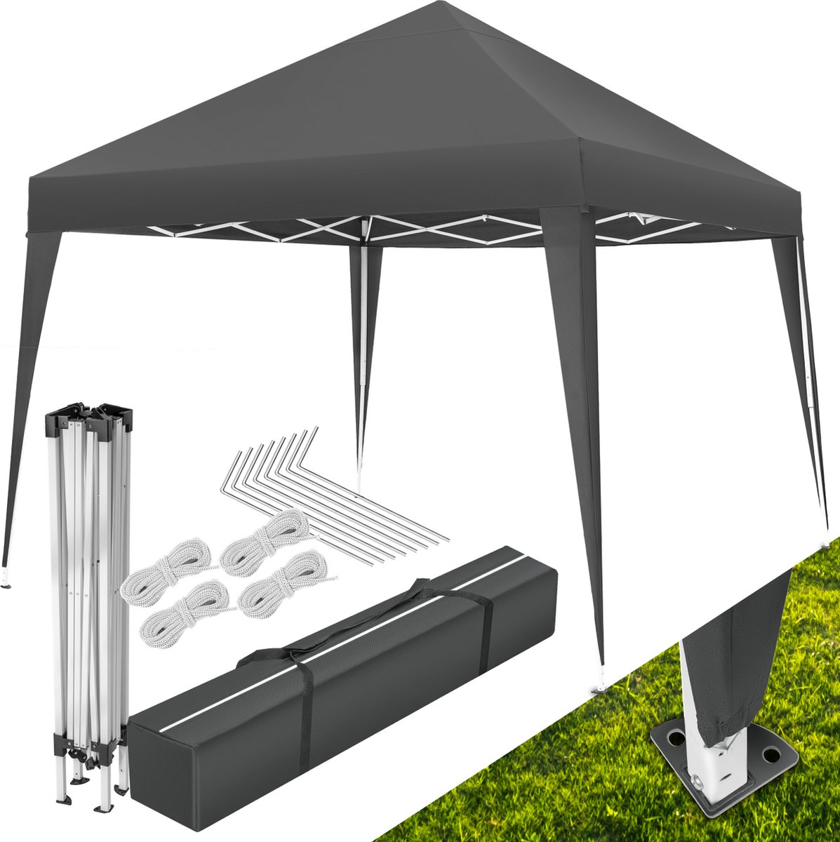 Tectake® - Tuinpaviljoen Linosa opvouwbaar 3x3m - grijs