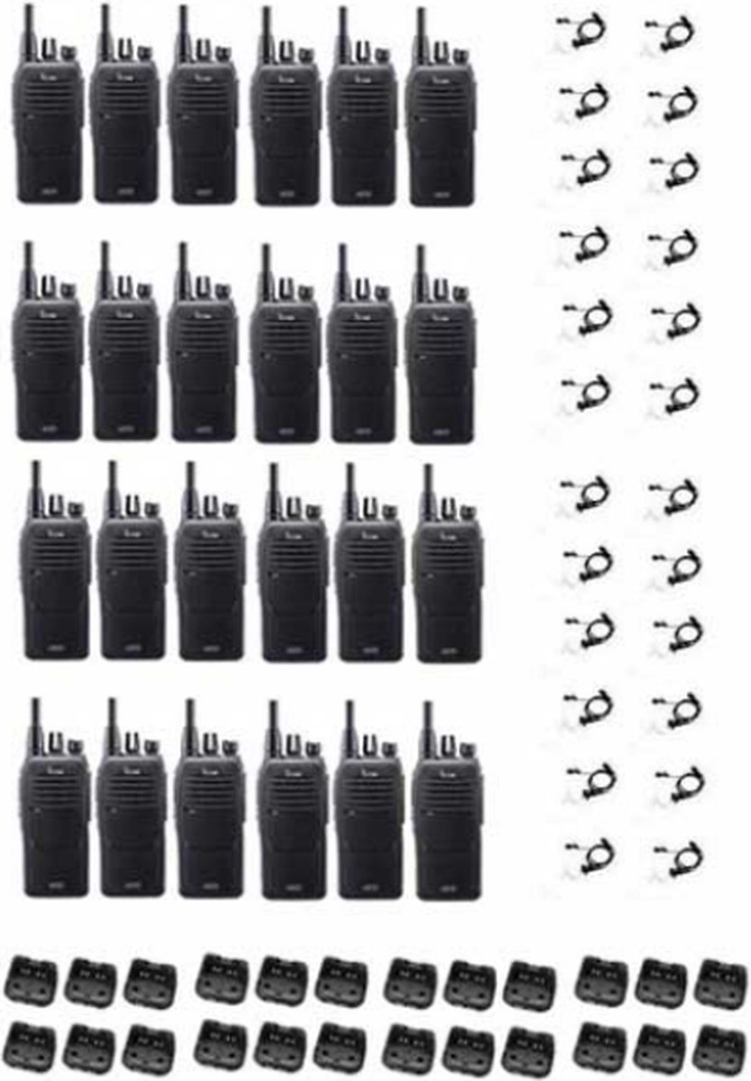 Set van 24 Icom IC-F29DR3 Digitaal portofoons met beveiliging headsets