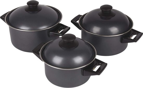 Bo-Camp Pannenset - Rondo - 3-delig - Carbonstaal