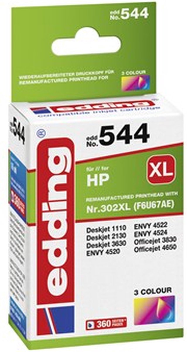Edding EDD-544 inktcartridge 1 stuk(s) Compatibel Hoog (XL) rendement Cyaan, Magenta, Geel