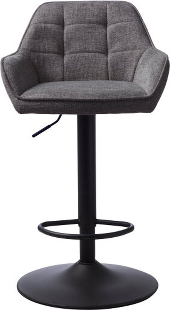 Barstoel Nolan square verstelbaar - Donkergrijs - barstoelen set van 2