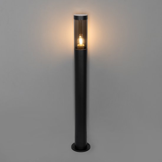 QAZQA rox - Lampe d'extérieur sur pied moderne | Lampadaire d'extérieur - 1 lumière - H 80 cm - Zwart - Éclairage extérieur