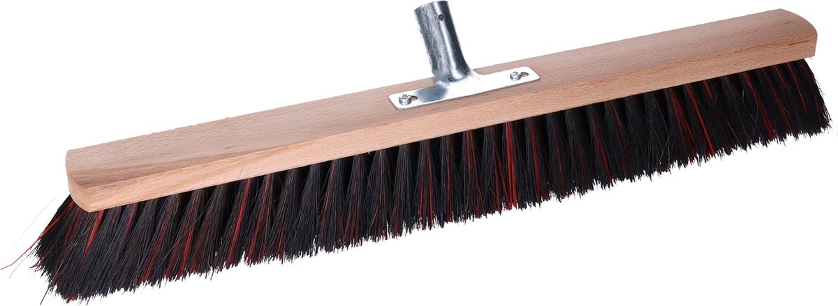 Goedkoopste Buemag Bezemkop - Arenga/Elaston mix - zwart/rood - hard - hout - 60 cm - 26mm - straatbezem/buitenbezem - bezem