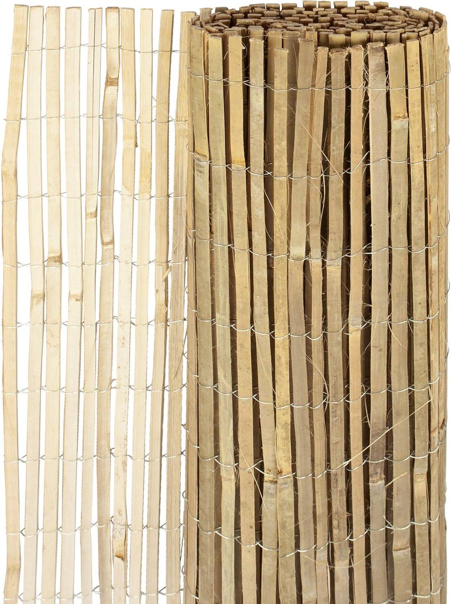 Bamboe inkijkmat Mitake - omheining voor privacy - natuurlijke bamboe zichtwering - 100 x 300 cm Bamboematten